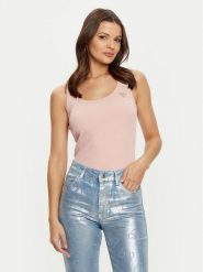 Guess Top V4YP06 K8RT2 Różowy Regular Fit. Czerwone topy Guess, s, z aplikacjami, z wiskozy, bez kołnierzyka, bez ramiączek. Za 119.99 zł.