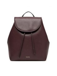 Calvin Klein Plecak Foil Logo Flap Backpack LV04F3297G Bordowy. Czerwone plecaki Calvin Klein, bez wzorów, ze skóry. Za 649.99 zł.
