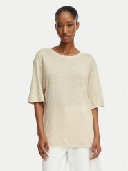 BOSS T-Shirt C_Emma 50556387 Beżowy jasny Regular Fit. Brązowe t-shirty Boss, m, bez wzorów, ze lnu, bez kołnierzyka, bez ramiączek. Za 319.99 zł.