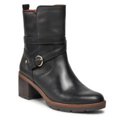 Botki Pikolinos. Czarne botki Pikolinos, bez wzorów, bez obcasa, na słupku, bez zapięcia. Za 699.99 zł.