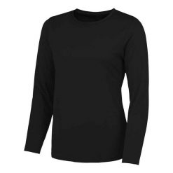 Koszulka Damska Z Długim Rękawem. Fioletowe bluzki JUST COOL, l, bez wzorów, sportowe, bez kołnierzyka, bez ramiączek. Za 58.99 zł.