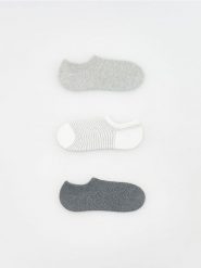 Bawełniane skarpety 3 pack - szary. Szare skarpety Reserved, bez wzorów, z bawełny. W wyprzedaży za 15.99 zł.
