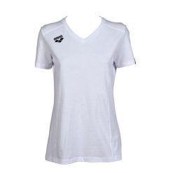 Koszulka damska Arena Team T-Shirt Panel. Białe koszulki sportowe Arena, bez wzorów, z bawełny, bez ramiączek, do biegania. Za 99.00 zł.
