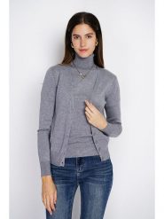 ASSUILI 2-częściowy zestaw w kolorze szarym rozmiar: 36. Szare golfy Assuili, bez wzorów, z kaszmiru, bez ramiączek. Za 183.59 zł.