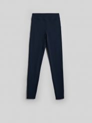 4F Legginsy dzianinowe damskie - granatowe S. Niebieskie legginsy 4f, s, bez wzorów, z dzianiny. Za 129.99 zł.