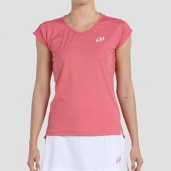 Koszulka do padla damska Bullpadel Eleva. Czerwone koszulki sportowe bullpadel, bez wzorów, z materiału, bez ramiączek. Za 169.99 zł.