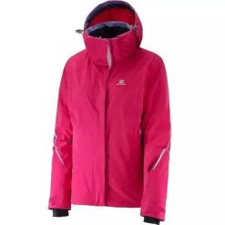 Kurtka narciarska damska Salomon Brilliant 20K/20K. Czerwone kurtki narciarskie Salomon, s, bez wzorów, bez kaptura, narciarskie. Za 565.00 zł.