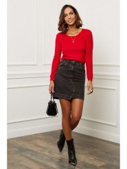 Soft Cashmere Sweter w kolorze czerwonym rozmiar: 38/40. Czerwone swetry Soft Cashmere, bez wzorów, z kaszmiru, bez ramiączek. Za 124.95 zł.