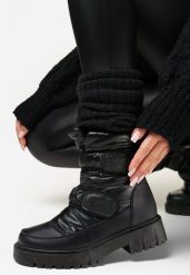 Czarne Śniegowce na Rzepy Theman. Czarne trapery i śniegowce Born2be, za kostkę. Za 79.99 zł.