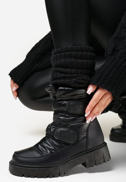 Czarne Śniegowce na Rzepy Theman. Czarne trapery i śniegowce Born2be, za kostkę. Za 119.99 zł.