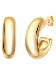 Yokoamii Pozłacane kolczyki-półkreole rozmiar: onesize. Żółte kolczyki Yokoamii, metalowe. Za 43.99 zł.