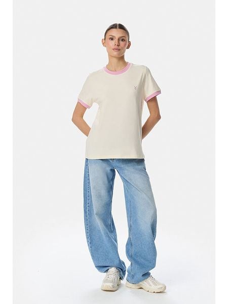 Cardio Bunny Koszulka w kolorze kremowym rozmiar: M. Brązowe bluzki Cardio Bunny, m, bez wzorów, z bawełny, bez kołnierzyka, bez ramiączek. Za 72.95 zł.