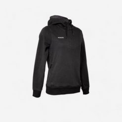 Bluza do hokeja na trawie damska Korok FH500. Czarne bluzy KOROK, l, bez wzorów, z bawełny, z kapturem. Za 79.99 zł.