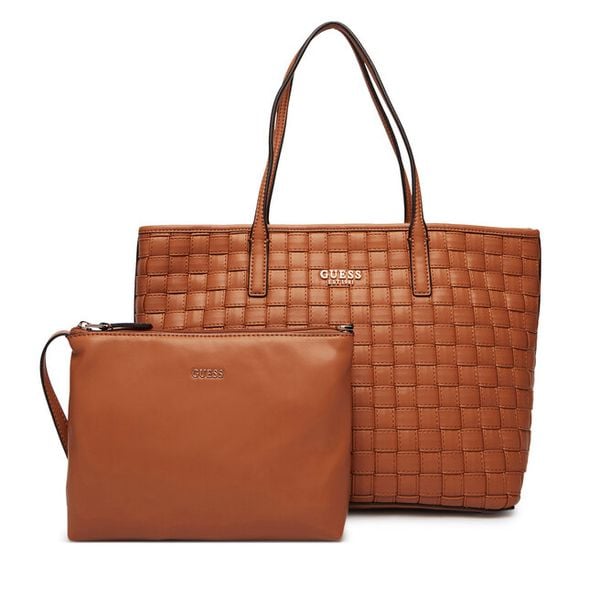 Torebka Guess. Brązowe shopper Guess, z aplikacjami, bez dodatków. Za 849.99 zł.