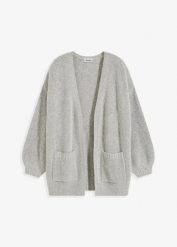 Kardigan oversize. Czarne kardigany bonprix, bez wzorów. Za 99.99 zł.