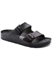 Birkenstock Klapki "Arizona" w kolorze czarnym rozmiar: 35. Czarne klapki Birkenstock, bez wzorów, z otwartym noskiem, bez obcasa. Za 194.95 zł.
