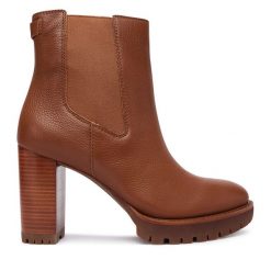 Botki LAUREN RALPH LAUREN. Brązowe botki Lauren Ralph Lauren, bez wzorów, bez obcasa, na słupku, bez zapięcia. Za 889.99 zł.