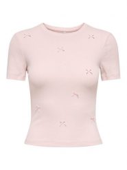 ONLY T-Shirt Femke 15369336 Różowy jasny Slim Fit. Czerwone t-shirty Only, s, bez wzorów, z bawełny, bez kołnierzyka, bez ramiączek. Za 99.99 zł.