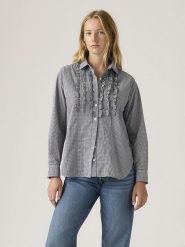 Levi's Bluzka "Novelty Harlie" w kolorze czarno-białym rozmiar: L. Białe bluzki Levi's®, l, bez wzorów, z bawełny, bez kołnierzyka, bez ramiączek. Za 169.95 zł.