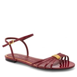 Sandały GINO ROSSI. Czerwone sandały Gino Rossi, bez wzorów, bez obcasa, na płaskiej podeszwie, bez zapięcia. Za 299.99 zł.