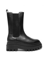 Calvin Klein Jeans Sztyblety Flatform YW0YW01542 Czarny. Czarne botki Calvin Klein Jeans, bez wzorów, z jeansu, bez obcasa, na płaskiej podeszwie, bez zapięcia. Za 759.99 zł.