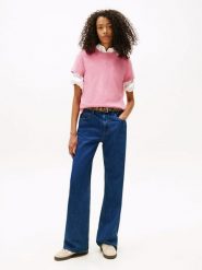TOMMY JEANS Koszulka w kolorze jasnoróżowym rozmiar: M. Różowe bluzki Tommy Jeans, m, bez wzorów, z bawełny, bez kołnierzyka, bez ramiączek. Za 105.14 zł.