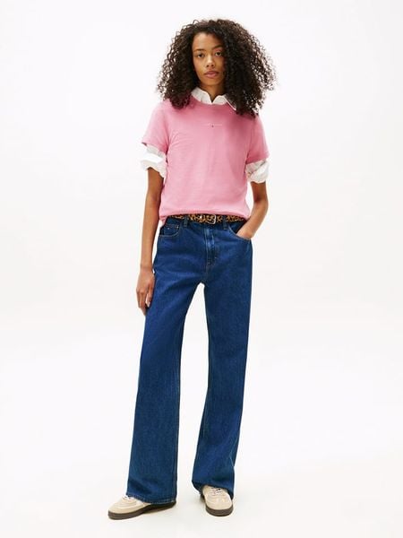 TOMMY JEANS Koszulka w kolorze jasnoróżowym rozmiar: S. Różowe bluzki Tommy Jeans, s, bez wzorów, z bawełny, bez kołnierzyka, bez ramiączek. Za 104.95 zł.
