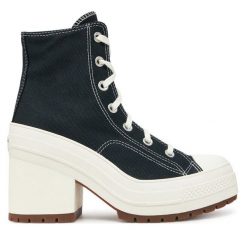 Trzewiki Converse. Czarne botki Converse, bez wzorów, bez obcasa, na słupku, bez zapięcia. Za 519.99 zł.