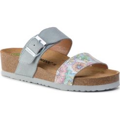 Klapki DR. BRINKMANN - 701277 Grau 9. Szare klapki Dr. Brinkmann, z aplikacjami, ze skóry, bez obcasa, na obcasie. W wyprzedaży za 169.00 zł.