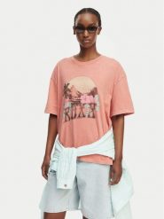 Roxy T-Shirt Talloversize Washed ERJZT06081 Pomarańczowy jasny Loose Fit. Brązowe t-shirty Roxy, m, bez wzorów, z bawełny, bez kołnierzyka, bez ramiączek. Za 149.99 zł.
