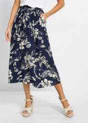Spódnica maxi z miekkiej wiskozy z wygodnym ściągaczem w talii. Niebieskie spódnice bonprix, bez wzorów, z wiskozy, maxi. Za 102.99 zł.