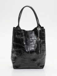 Abaco Skórzana torebka "Star" w kolorze czarnym - 37 x 25 x 35 cm rozmiar: onesize. Czarne torby na ramię Abaco, z aplikacjami, z materiału, retro, na ramię, bez dodatków. Za 251.95 zł.