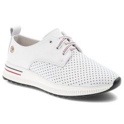 Półbuty damskie Artiker, cholewka ze skóry naturalnej licowej klasyczne wiązanie sportowy fason, białe, 54C1760. Białe trampki Artiker, bez wzorów, ze skóry, bez zapięcia. Za 189.00 zł.