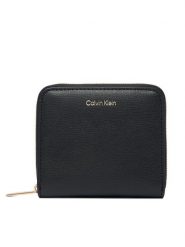 Calvin Klein Portfel Foil Logo Medium Zip Around LV04F1120G Czarny. Czarne portfele Calvin Klein, bez wzorów, ze skóry. Za 249.99 zł.
