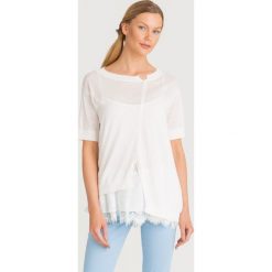 SWETER LE COEUR Twinset. Białe swetry Twinset, l, bez wzorów, z koronki, bez ramiączek. Za 377.40 zł.