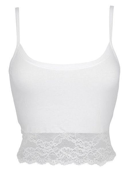 COTONELLA Top w kolorze białym rozmiar: S. Białe topy COTONELLA, s, bez wzorów, z koronki, bez kołnierzyka, bez ramiączek. Za 21.82 zł.