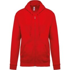 Bluza z kapturem na zamek Kariban Molleton. Czerwone bluzy KARIBAN, s, bez wzorów, z bawełny, z kapturem. Za 159.50 zł.