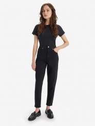 Levi's Dżinsy - Mom fit - w kolorze granatowym rozmiar: W25/L29. Niebieskie jeansy Levi's®, l, z aplikacjami, z podwyższonym stanem. Za 151.95 zł.