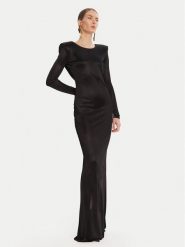 Elisabetta Franchi Sukienka wieczorowa AB-R10-56E2-V690 Czarny Regular Fit. Czarne sukienki Elisabetta Franchi, bez wzorów, z wiskozy, wizytowe, bez kołnierzyka, bez ramiączek. Za 2,989.00 zł.