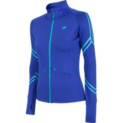 Bluza treningowa damska BLDF203 - kobalt. Bluzy 4f, bez wzorów, z dzianiny, bez kaptura. W wyprzedaży za 79.99 zł.