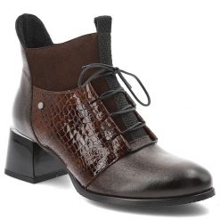 Czekoladowe Botki Armodo Eleganckie Obuwie Damskie. Brązowe botki Armodo, bez wzorów, ze skóry, bez obcasa, na obcasie, bez zapięcia. Za 449.00 zł.