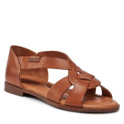 Sandały Pikolinos. Brązowe sandały Pikolinos, bez wzorów, bez obcasa, na płaskiej podeszwie, bez zapięcia. Za 379.99 zł.