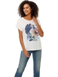 Heine Koszulka w kolorze kremowym rozmiar: 44. Brązowe bluzki Heine, bez wzorów, bez kołnierzyka, bez ramiączek. Za 34.99 zł.