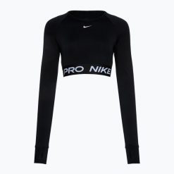 Top treningowy longsleeve damski Nike Pro 365 Dri-Fit. Czarne topy Nike, xs, bez wzorów, bez kołnierzyka, bez ramiączek. Za 189.99 zł.