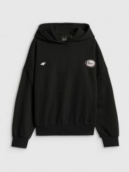 4F Bluza dresowa oversize z kapturem damska - czarna S. Czarne bluzy 4f, s, bez wzorów, z dresówki, z kapturem. Za 179.99 zł.