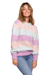 Ciepły Sweter w Bloki Kolorystyczne - Model 1. Swetry MOE, l, bez wzorów, z materiału, bez ramiączek. Za 214.90 zł.
