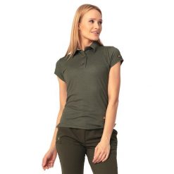 Koszulka myśliwska damska Tagart Polo Hals 2 Lady Dark Green. Zielone koszulki polo tagart, m, bez wzorów, z dzianiny, bez kołnierzyka, bez ramiączek. Za 209.00 zł.