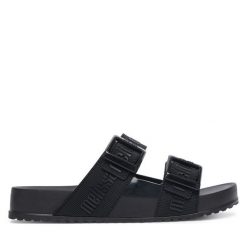 Klapki Melissa. Czarne klapki Melissa, bez wzorów, bez obcasa. Za 314.99 zł.