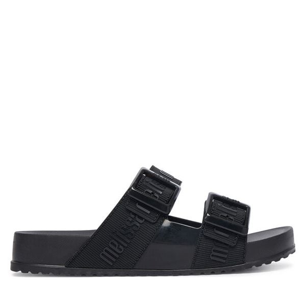 Klapki Melissa. Czarne klapki Melissa, bez wzorów, bez obcasa. Za 314.99 zł.