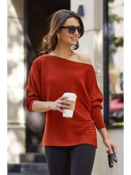 LA Angels Sweter w kolorze czerwonobrązowym rozmiar: XL. Brązowe swetry LA Angels, xl, bez wzorów, z bawełny, bez ramiączek. Za 172.95 zł.